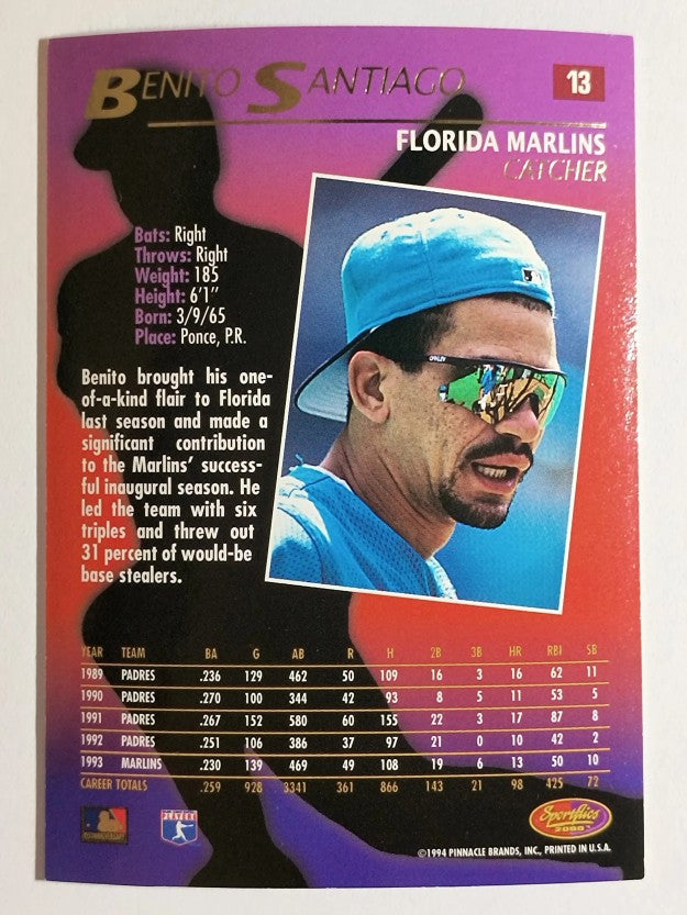 1994 Sportflics #13 Benito Santiago