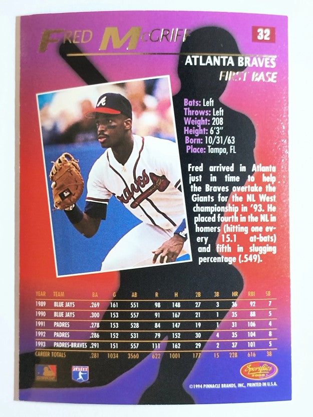 1994 Sportflics #32 Fred McGriff