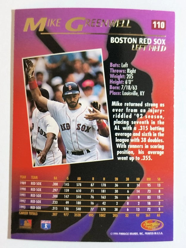 1994 Sportflics #110 Mike Greenwell