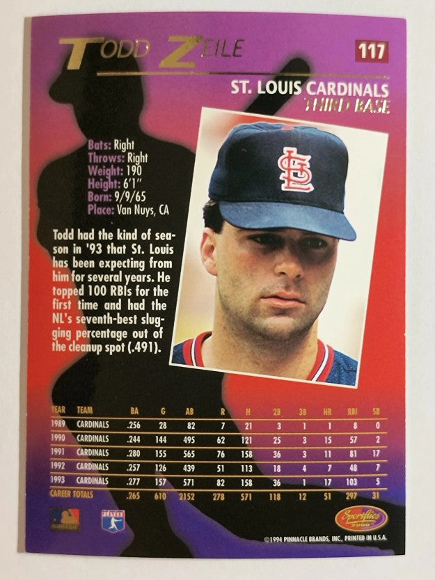 1994 Sportflics #117 Todd Zeile
