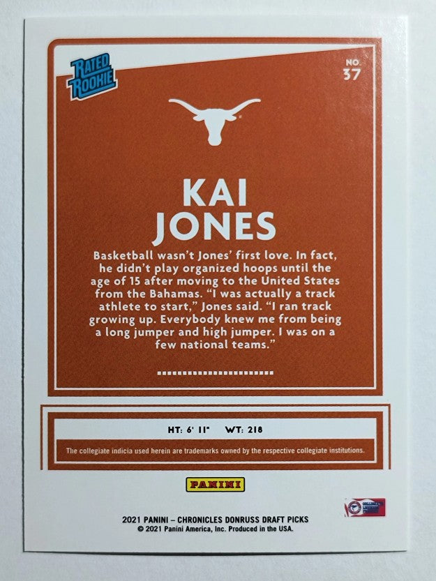 2021-22 Panini Chronicles Draft Picks #37 Kai Jones/Donruss