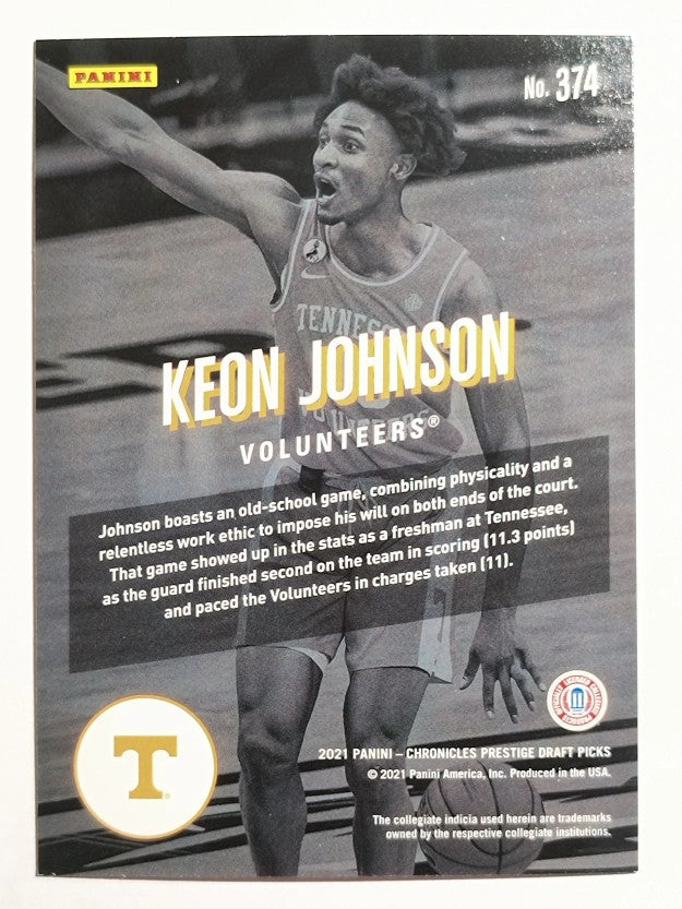 2021-22 Panini Chronicles Draft Picks #374 Keon Johnson/Prestige