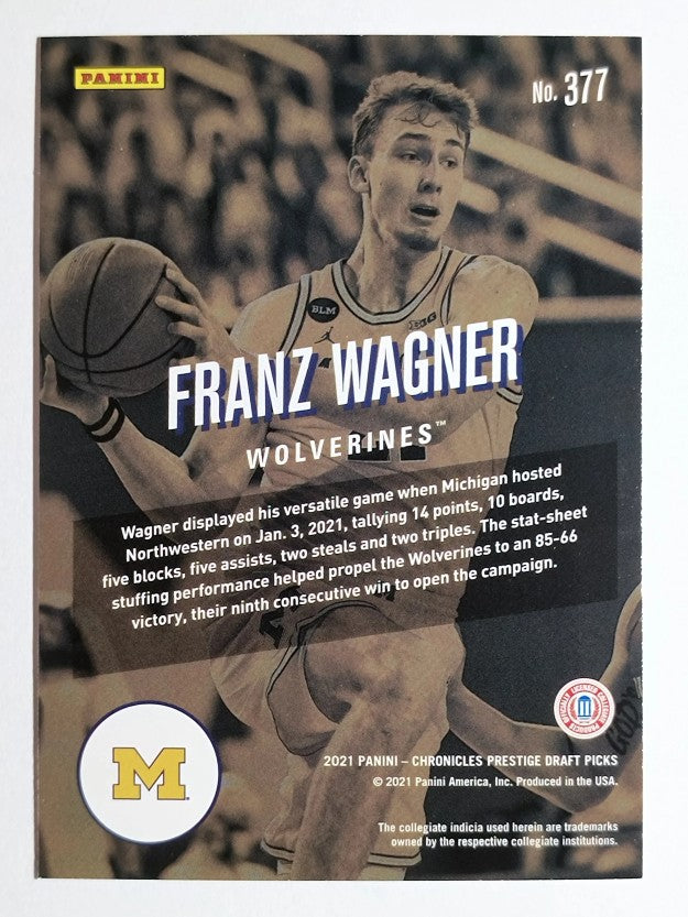 2021-22 Panini Chronicles Draft Picks #377 Franz Wagner/Prestige