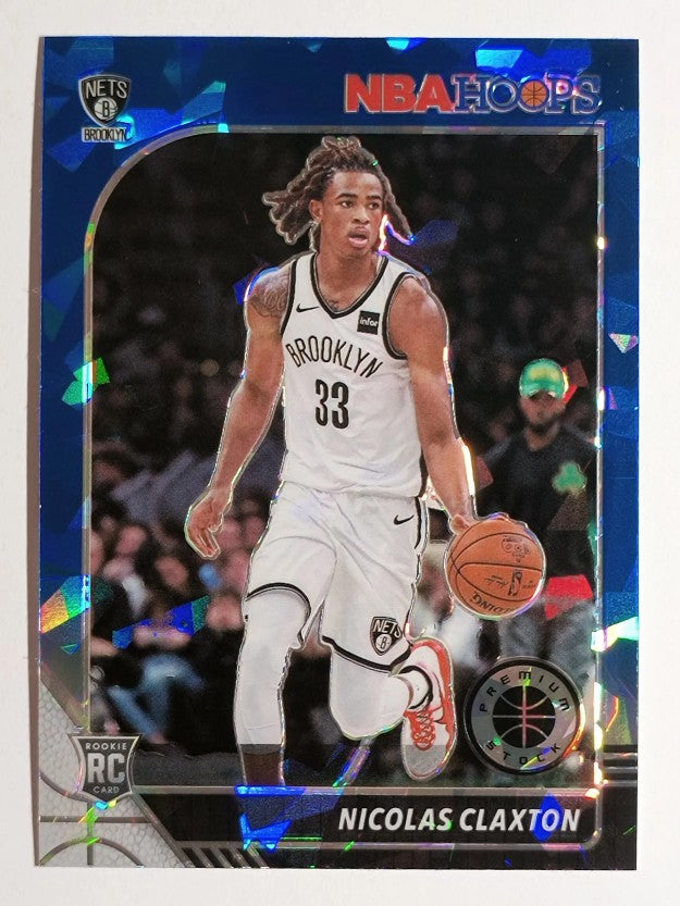 2019-20 Hoops Premium Stock Prizms Blue Cracked Ice #241 Nicolas Claxton
