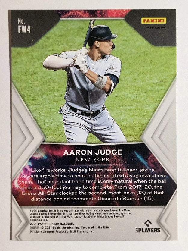 2021 Panini Prizm Fireworks Prizms Silver #4 Aaron Judge