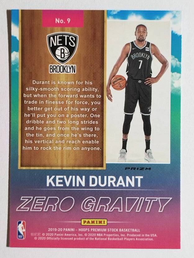 2019-20 Hoops Premium Stock Zero Gravity Blue #9 Kevin Durant