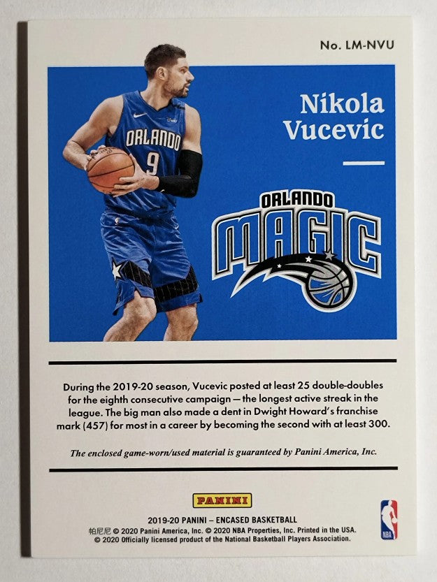2019-20 Panini Encased Label Materials #13 Nikola Vucevic/199