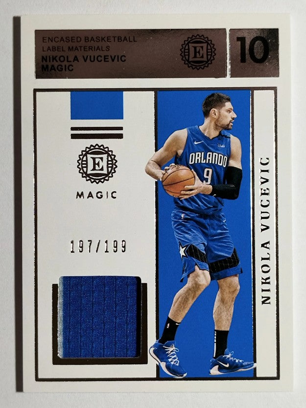 2019-20 Panini Encased Label Materials #13 Nikola Vucevic/199