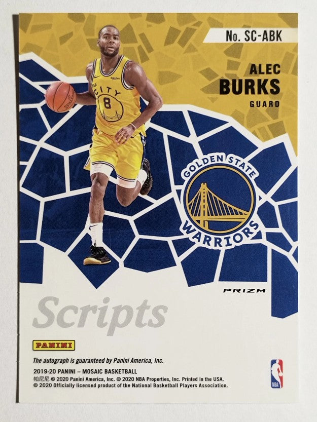 2019-20 Panini Mosaic Scripts #57 Alec Burks