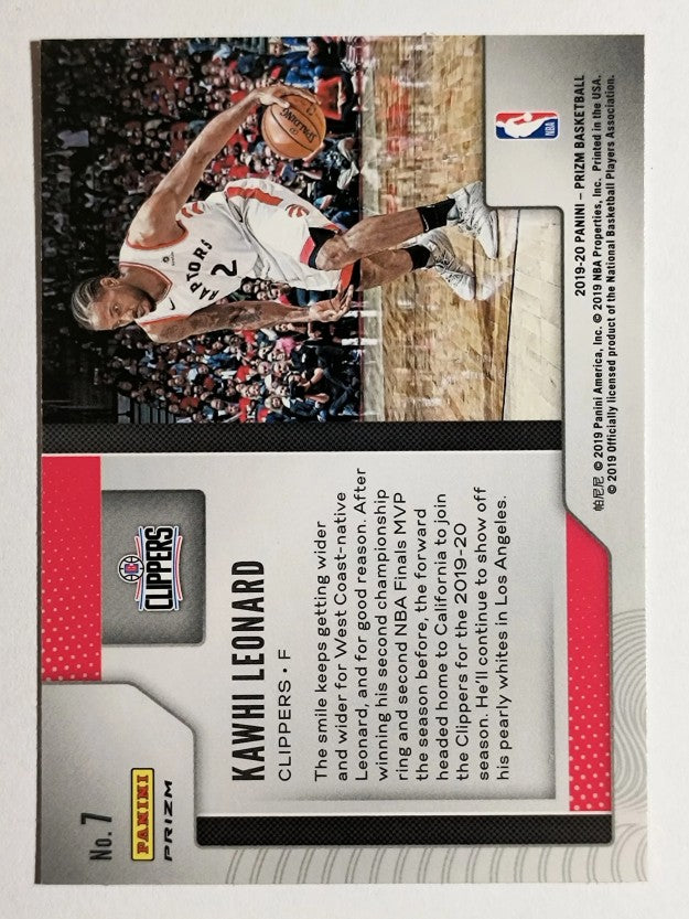 2019-20 Panini Prizm Widescreen Fast Break #7 Kawhi Leonard