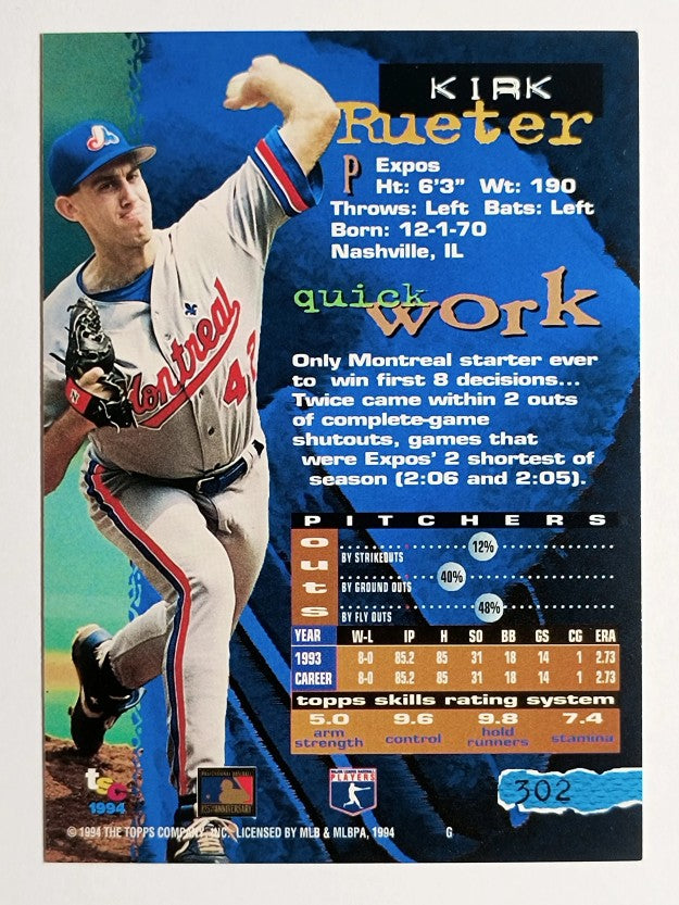 1994 Stadium Club Golden Rainbow #302 Kirk Rueter