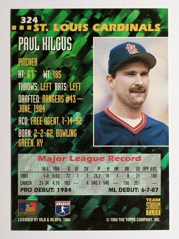 1994 Stadium Club Team #324 Paul Kilgus