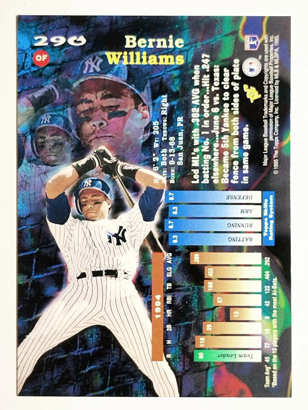 1995 Stadium Club #290 Bernie Williams