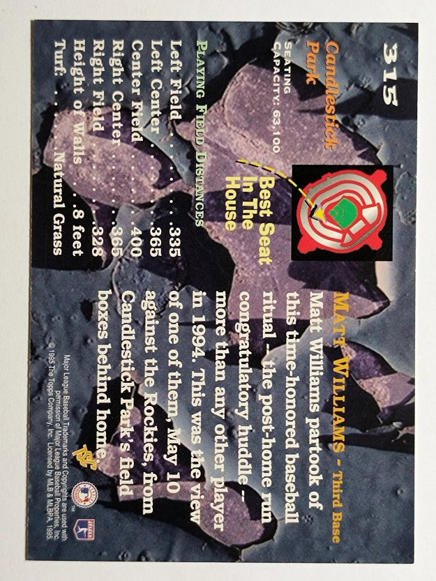 1995 Stadium Club #315 Matt Williams BES