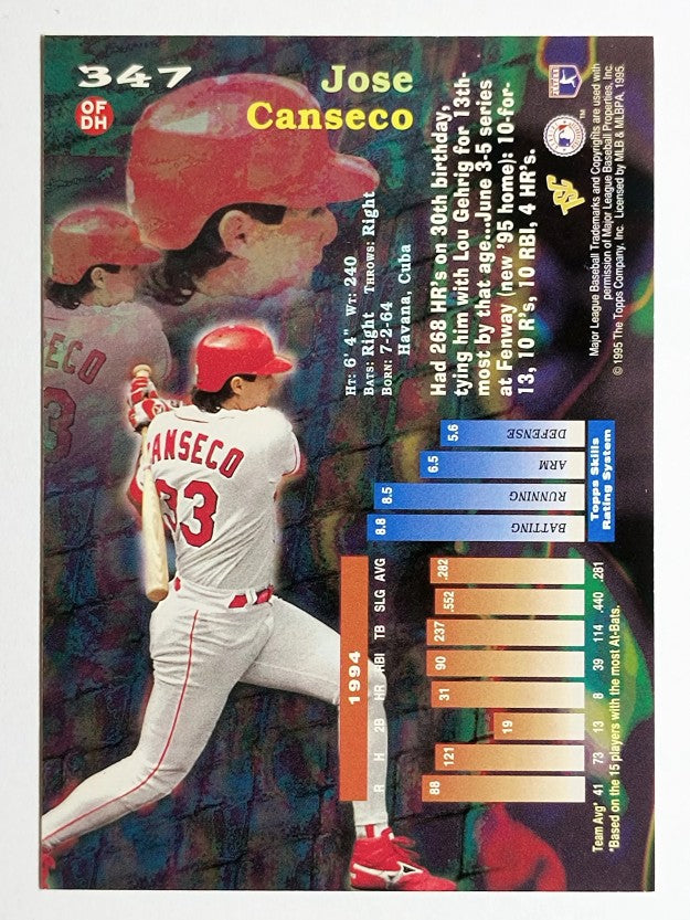 1995 Stadium Club #347 Jose Canseco