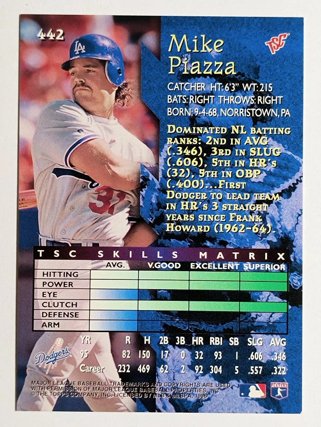 1996 Stadium Club #442 Mike Piazza