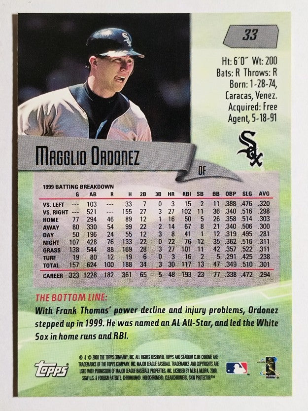 2000 Stadium Club Chrome #33 Magglio Ordonez