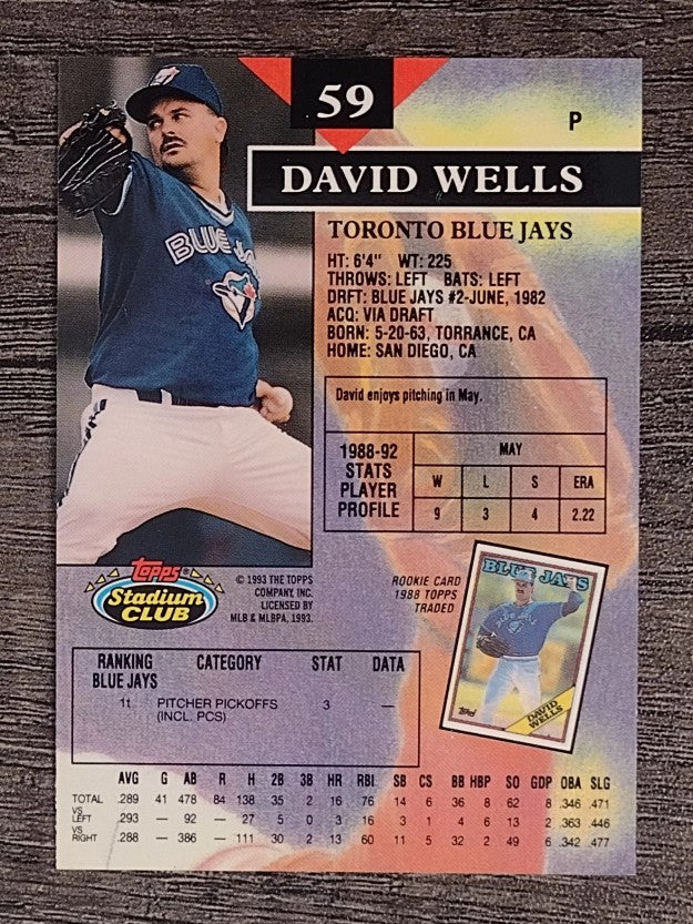 1993 Stadium Club #59 David Wells