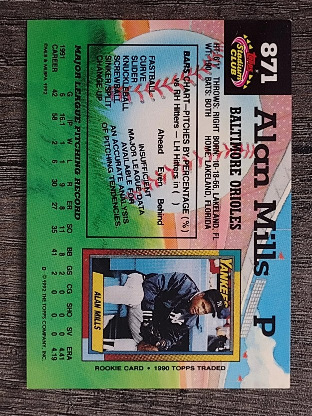 1992 Stadium Club #871 Alan Mills