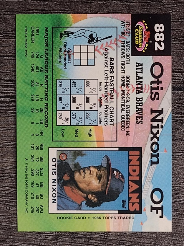 1992 Stadium Club #882 Otis Nixon