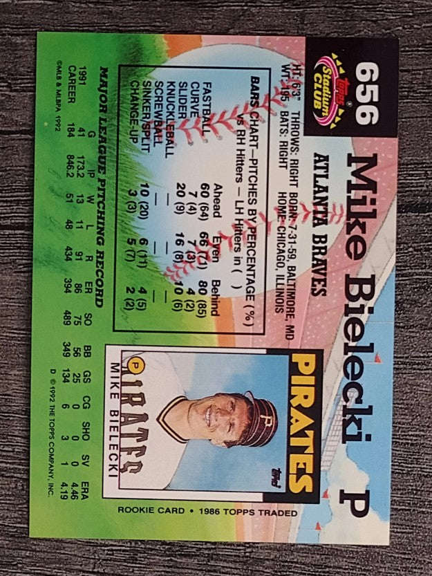 1992 Stadium Club #656 Mike Bielecki