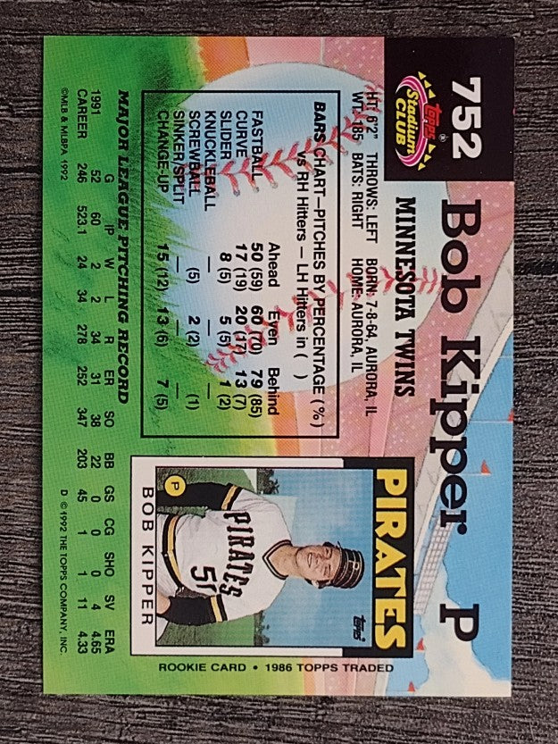 1992 Stadium Club #752 Bob Kipper