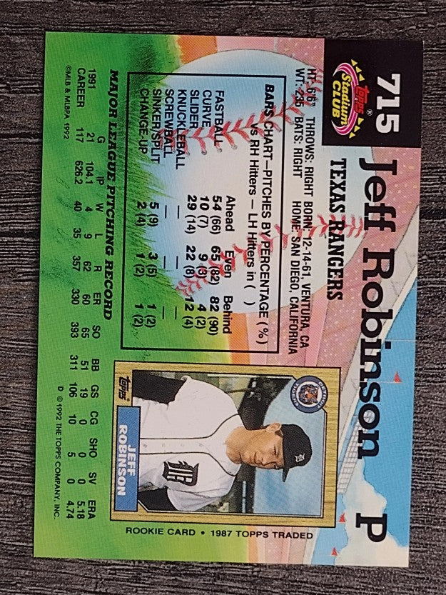 1992 Stadium Club #715 Jeff M. Robinson