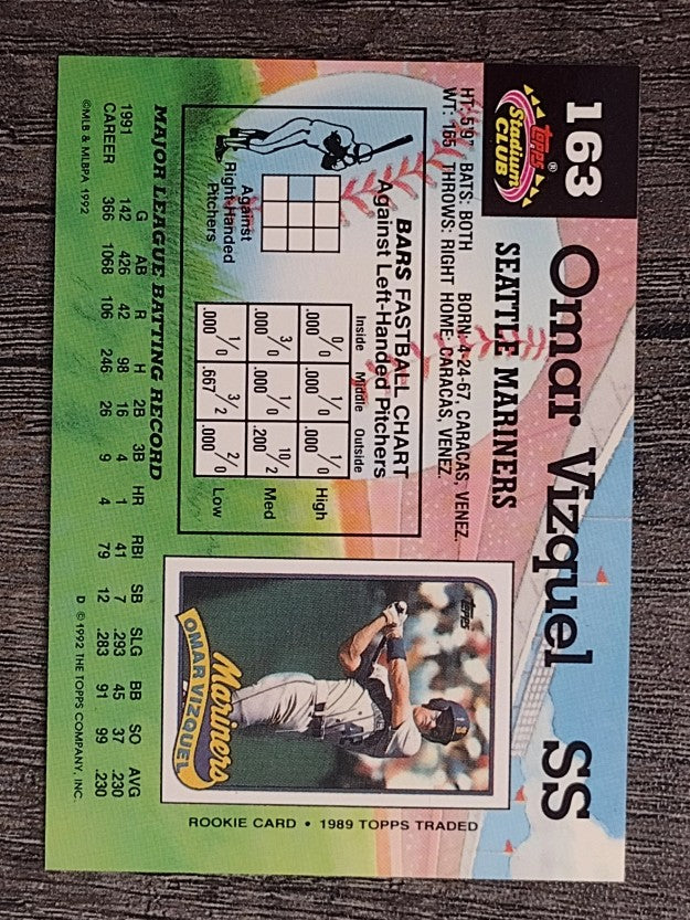 1992 Stadium Club #163 Omar Vizquel