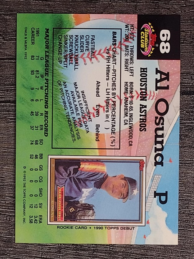 1992 Stadium Club #68 Al Osuna