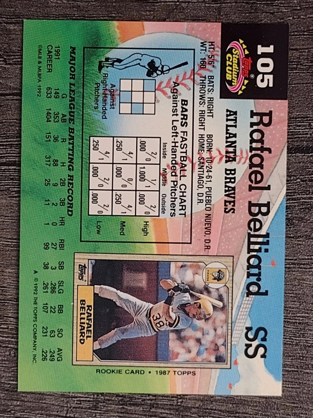 1992 Stadium Club #105 Rafael Belliard