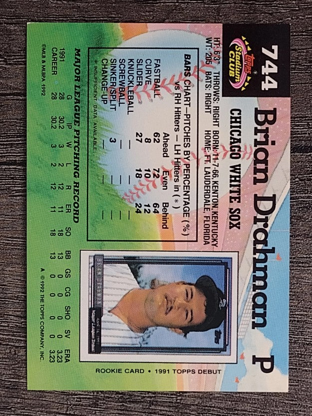 1992 Stadium Club #744 Brian Drahman