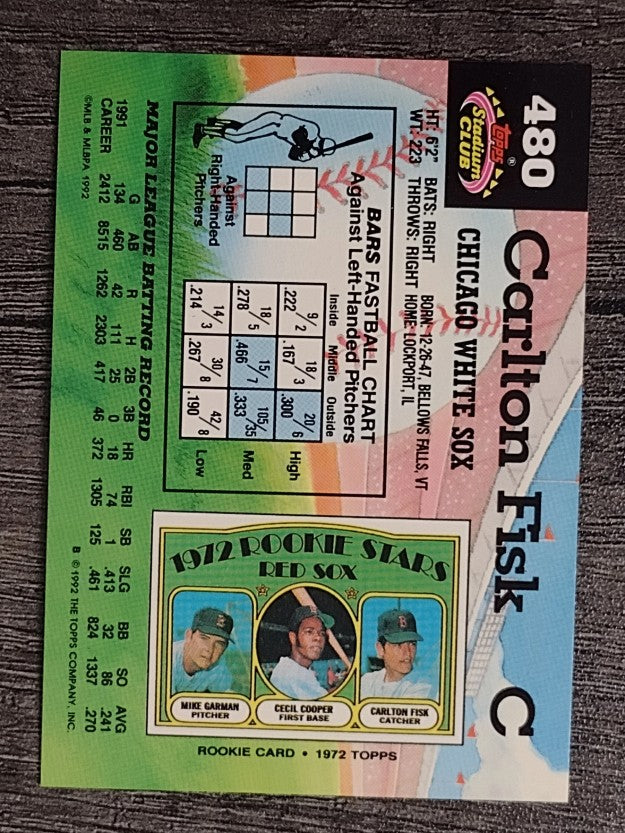 1992 Stadium Club #480 Carlton Fisk