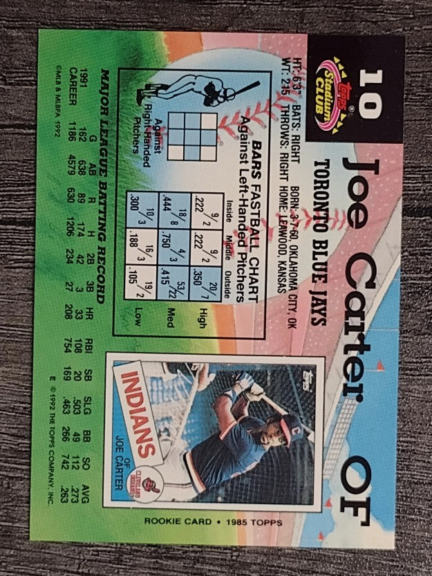 1992 Stadium Club #10 Joe Carter