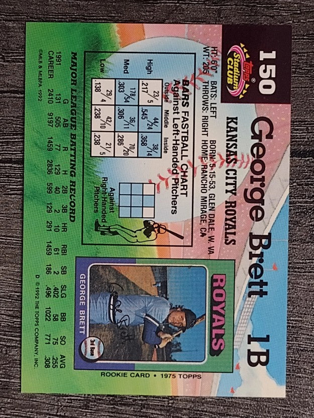 1992 Stadium Club #150 George Brett