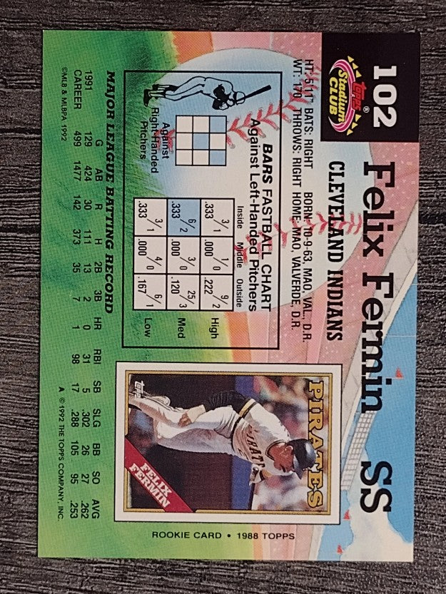 1992 Stadium Club #102 Felix Fermin