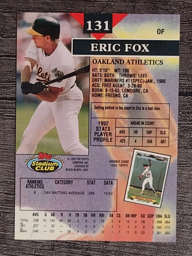 1993 Stadium Club #131 Eric Fox