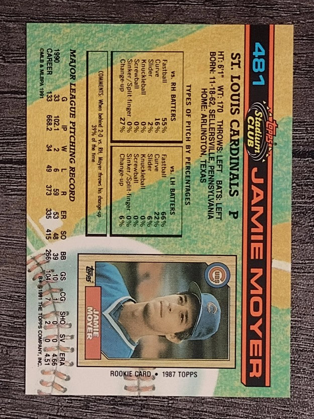 1991 Stadium Club #481 Jamie Moyer