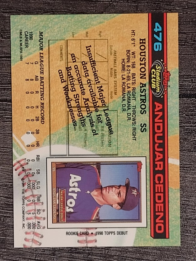1991 Stadium Club #476 Andujar Cedeno
