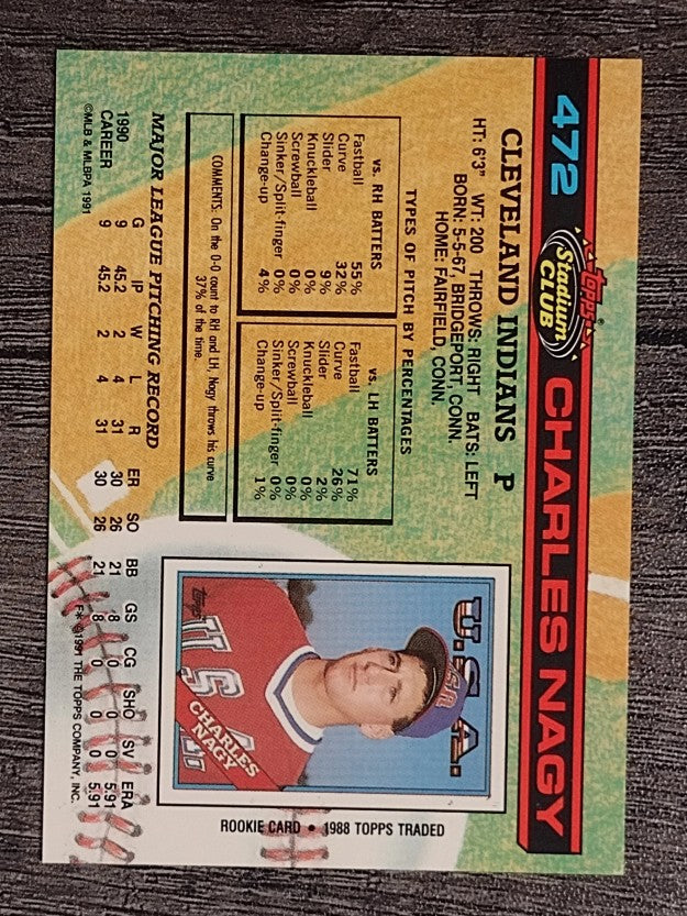 1991 Stadium Club #472 Charles Nagy