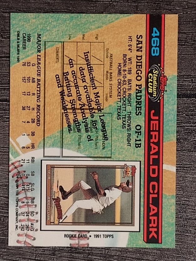 1991 Stadium Club #468 Jerald Clark