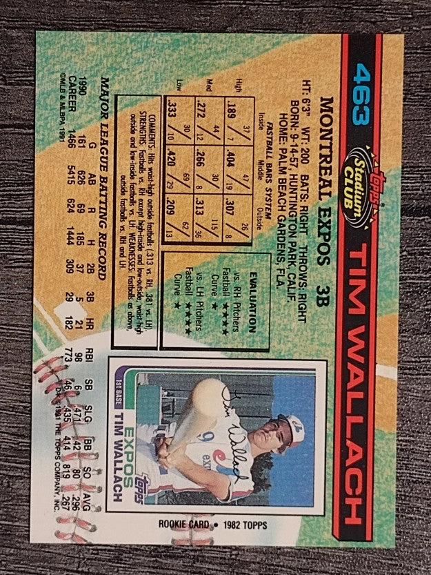 1991 Stadium Club #463 Tim Wallach