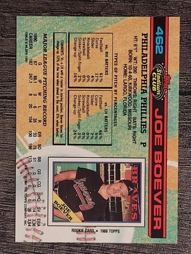 1991 Stadium Club #462 Joe Boever