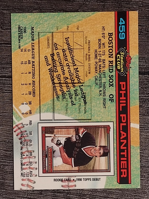 1991 Stadium Club #459 Phil Plantier RC