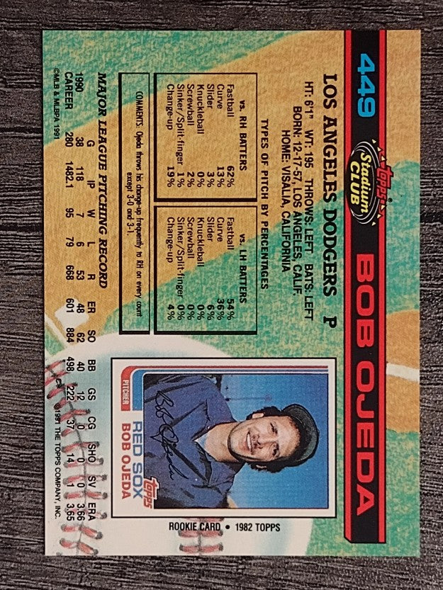 1991 Stadium Club #449 Bob Ojeda