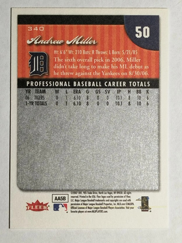 2007 Fleer #340 Andrew Miller RC