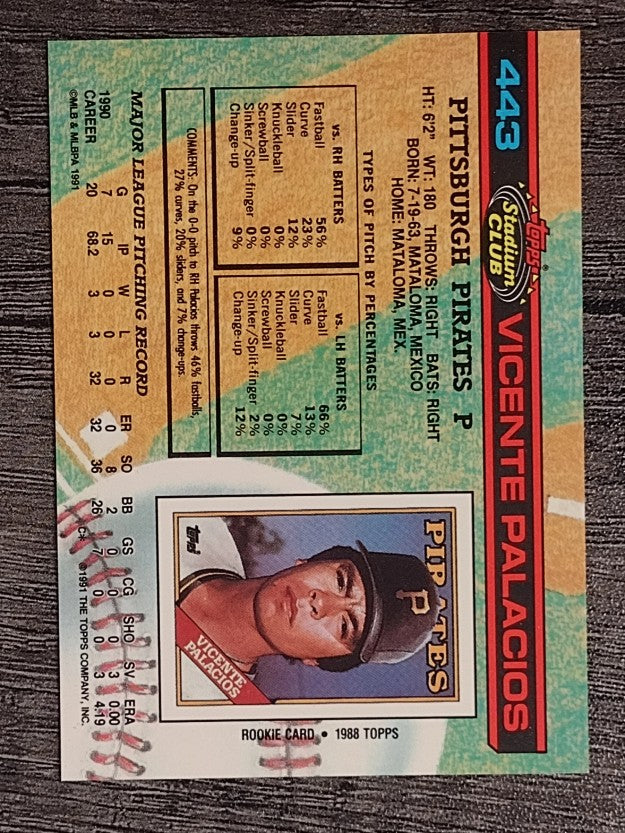1991 Stadium Club #443 Vicente Palacios
