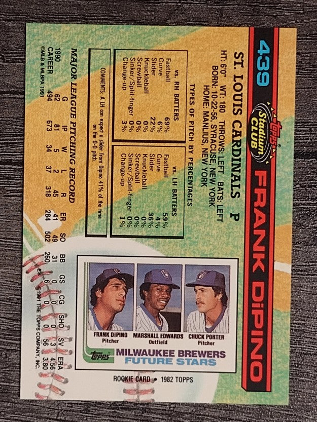 1991 Stadium Club #439 Frank DiPino