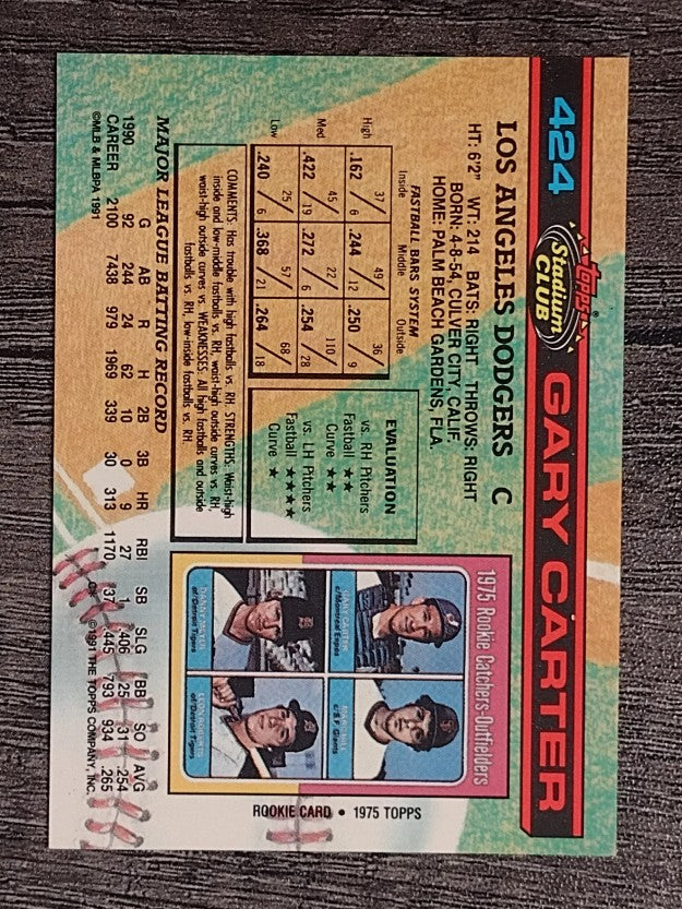 1991 Stadium Club #424 Gary Carter