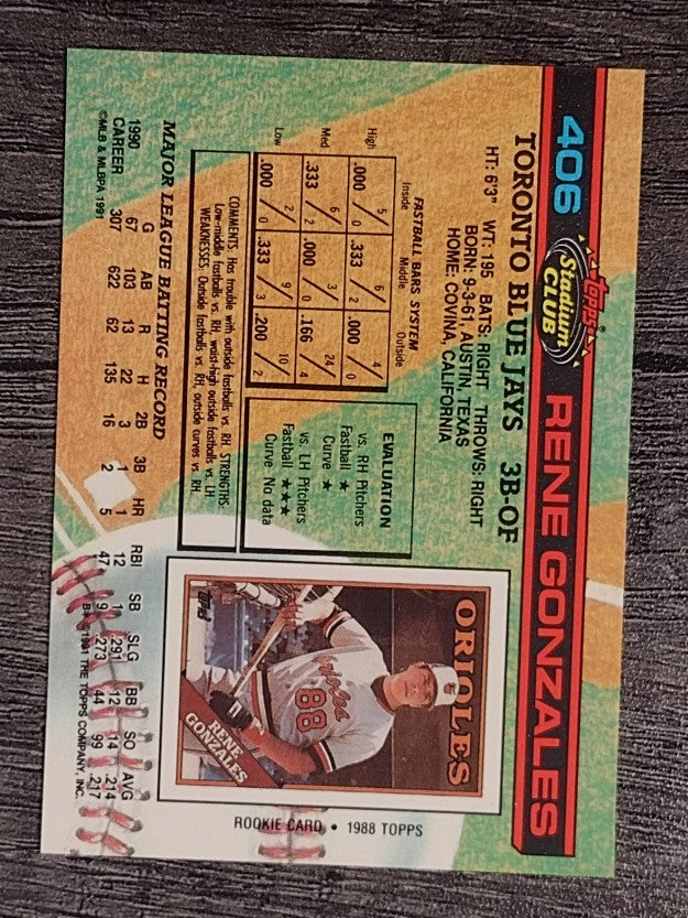 1991 Stadium Club #406 Rene Gonzales