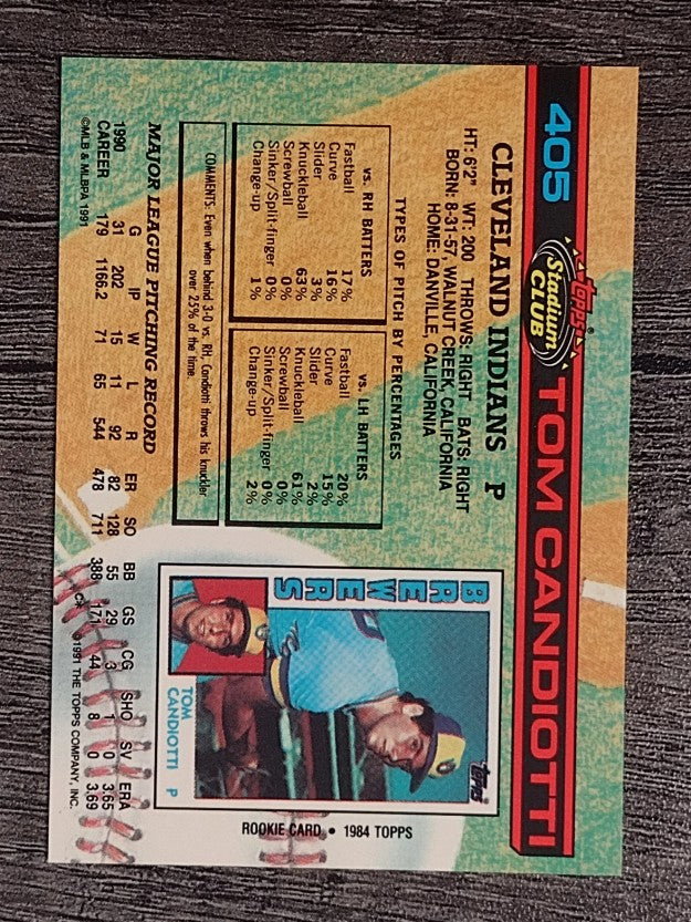 1991 Stadium Club #405 Tom Candiotti